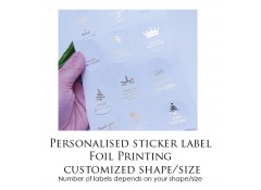 Personalised Sticker, custom basic shape, Logo print, FOIL print